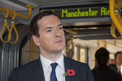George Osborne visits new Metrolink line 