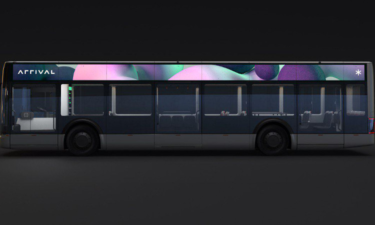 Electric bus (e-bus) manufactured by British start-up Arrival