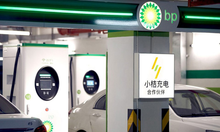 A BP charging point in China illustrating the company's EV charging infrastructure capabilities
