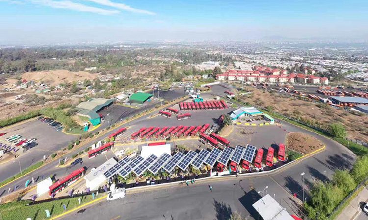 BYD's electric bus terminal at Penalonen in Chile
