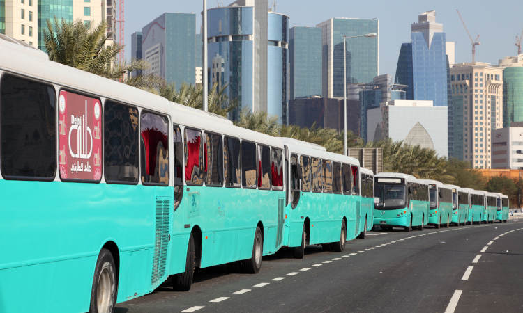 Buses in Qatar, a quarter of which will be electric by 2022
