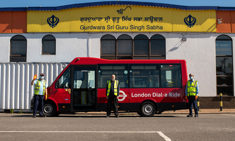 Dial-a-Ride staff with vehicle in Southall, one of the communities aided by the change in service to Dial-a-Ride