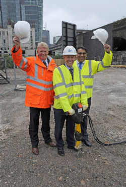 Geoff Inskip, Centro chief executive; Bill Gifford, Balfour Beatty director of operations and Cllr Tahir Ali, Birmingham City Council’s cabinet member for development, jobs and skills