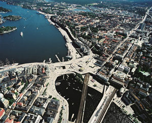 Kalla Slussen aerial view