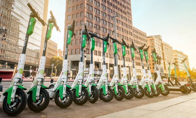 Lime e-scooters in Berlin, Germany