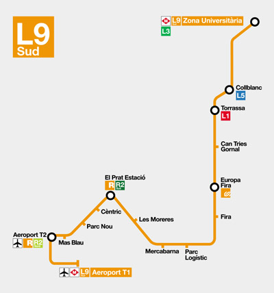 Barcelona Line 9 map