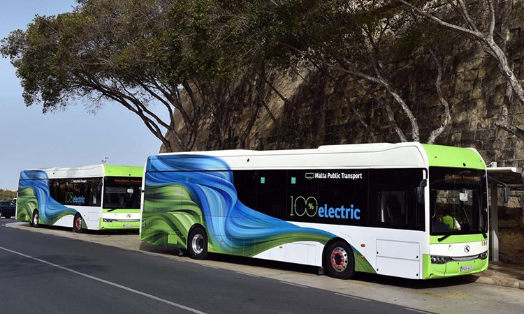 Malta Public Transport welcomes two 100 per cent electric buses to its fleet