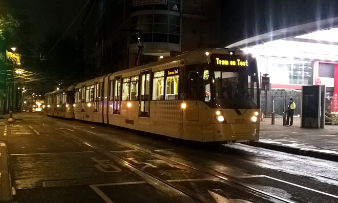 First test tram travels on Metrolink’s new Second City Crossing