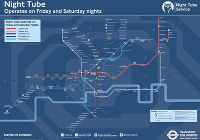 London Underground reveals Night Tube map