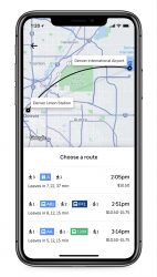 Route List in Uber app in Denver