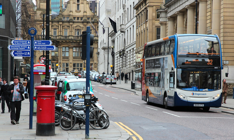 Stagecoach bus which customers can check business levels of using Busy Bus