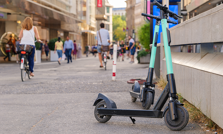 TIER scooters parked