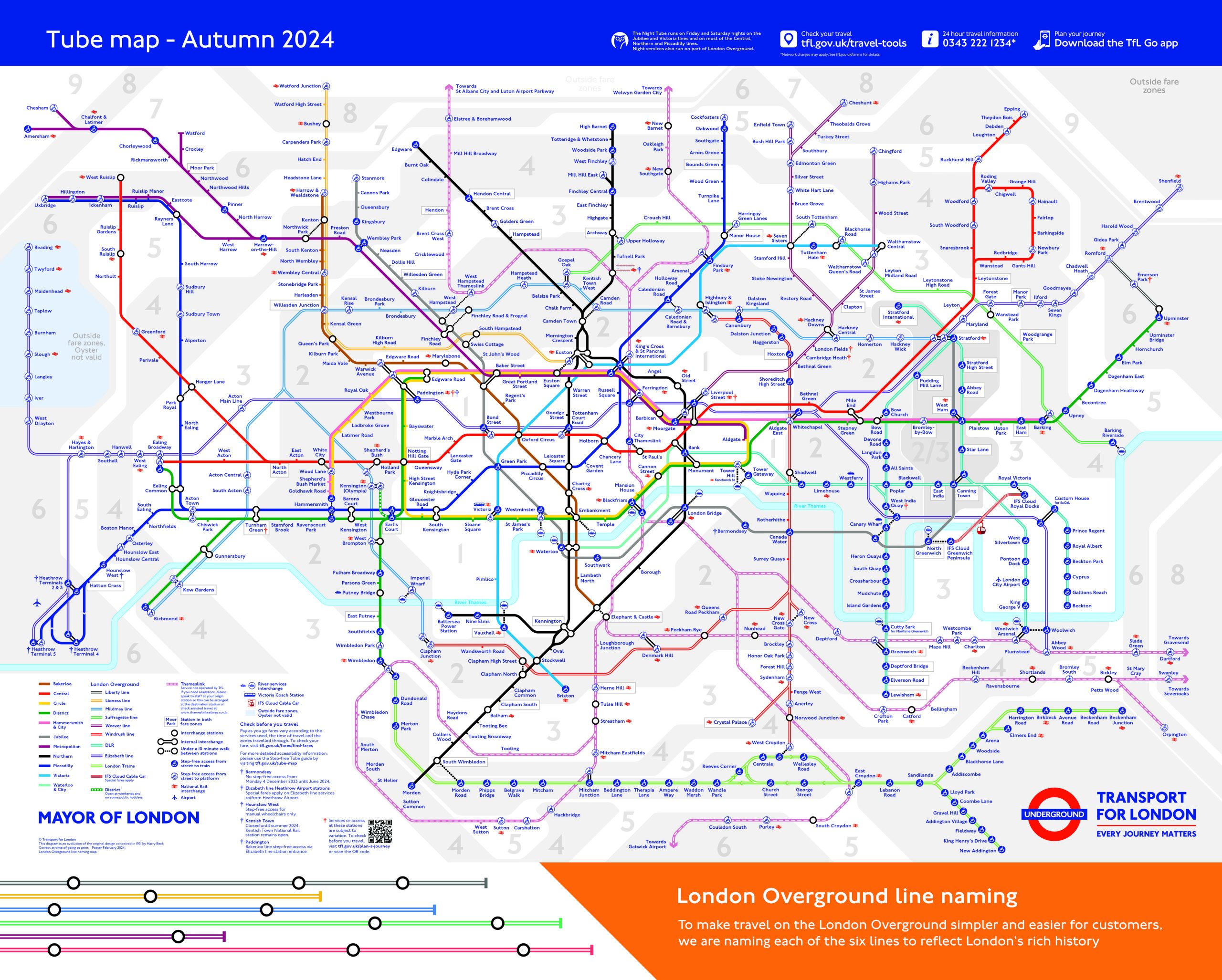 Transport for London updated Tube map