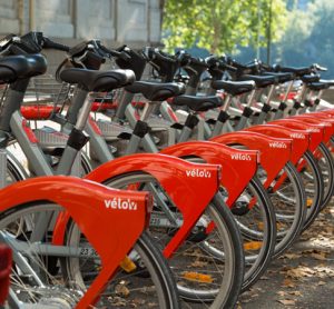 Velov bike rental system in Lyon France