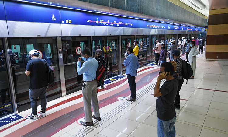 dubai metro can get busy at peak times