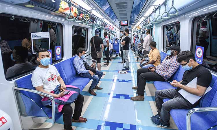 social distancing on Dubai's metro