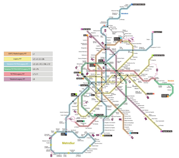 The Metro de Madrid network
