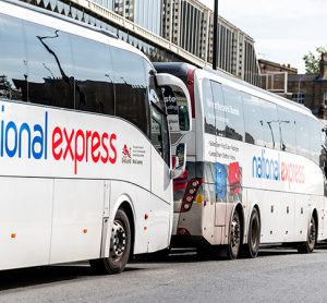 national express buses lined up