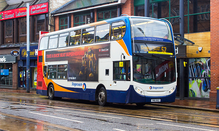 bus on West Street, Sheffield
